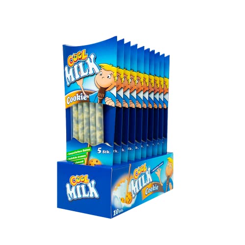 Cool Milk ÖKO kompostierbare Trinkhalme, Cookie Geschmack, 50 Trinkhalme (10 x 5er Pack), 300 g von Cool Milk