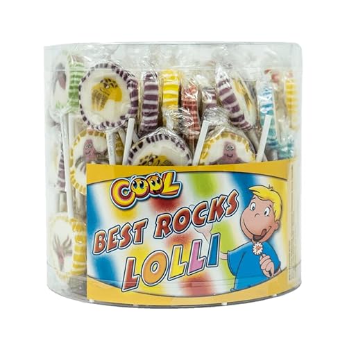 Best Rocks handgefertigte, hübsche Lollis 80 Stück x 10 g, 1er Pack (1 x 800 g) mit 80 Lollis von Cool