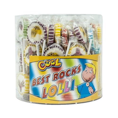 Best Rocks handgefertigte, hübsche Lollis 80 Stück x 10 g, 1er Pack (1 x 800 g) mit 80 Lollis von Cool