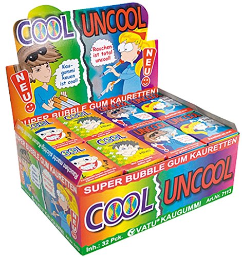 Cool Uncool Super Bubble Gum Kauretten (32 Schachteln) von Cool