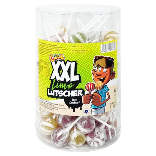 Cool XXL "LIMO" Lutscher, einzeln verpackt, in wiederverschließbarer Dose, 100 x 17g von Cool