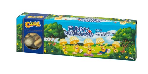 Funny Mushrooms White Chocolate, Kleingebäck in Pilzform, 100g von Cool