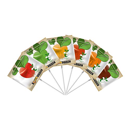 ö-COOL-ogisch Herz Lutscher, 100 flache Lollis in Herzform, plastikfrei, sortiert mit Erdbeere, Apfel, Cola, Kirsche, Orange, Zitrone, 100 Lutscher (100 x 5 gramm) von Cool