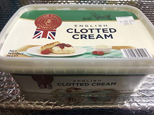 Englische Clotted Cream, feste Rahm-Creme, 55% Fett, 1 kg von Devon Cream Company