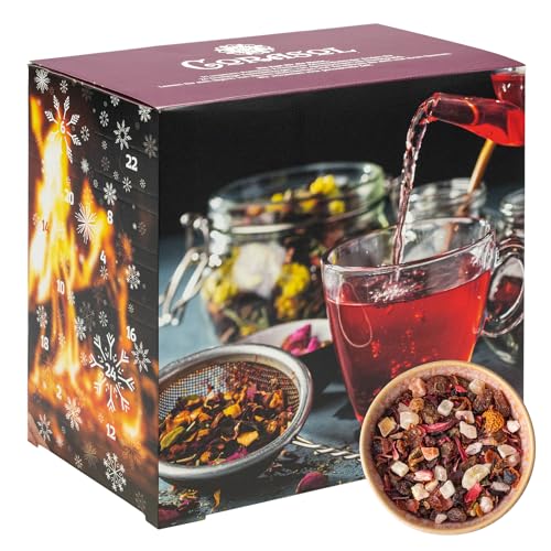 Corasol Premium Früchtetee-Adventskalender, 24 fruchtige Gourmet-Teesorten, loser Tee, Geschenk-Idee für Frauen (231 g) von Corasol