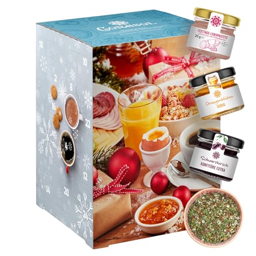 Corasol Premium Frühstücks-Mix Adventskalender 24 kulinarische Highlights von süß bis herzhaft (518 g) von Corasol
