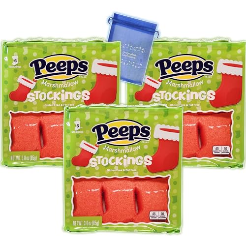 Peeps Stockings 18 Count Stocking Stuffer Bundle Pack – 3 einzeln versiegelte, geschenkbare 6 Marshmallow-Weihnachtsstrumpf-Tabletts – Strumpffüller, Urlaubsleckerei – mit Cornershop Confections Candy Peeps Stockings 18 Count Stocking Stuffer Bundle Pack – 3 einzeln versiegelte, geschenkbare 6 Marshmallow-Weihnachtsstrumpf-Tabletts – Strumpffüller, Urlaubsleckerei – mit Cornershop Confections Candy von Cornershop Confections