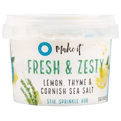 Zitronen- und Thymiansalz aus Cornish Sea – Pinch Pot – Dreierpack (3 x 55 g) von Cornish Sea Salt