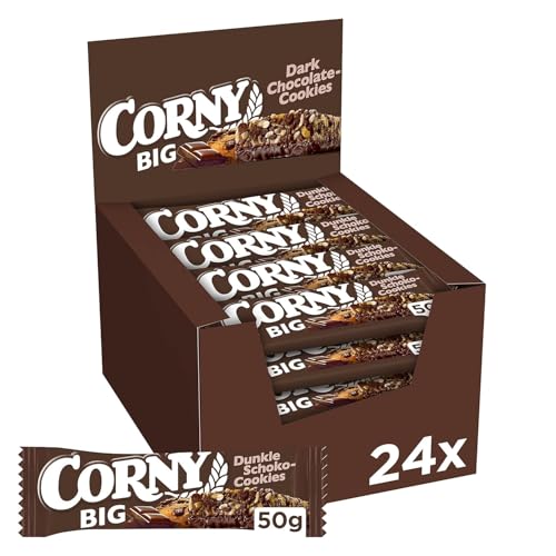 Müsliriegel Corny BIG Dunkle Schoko-Cookies, mit dunkler Schokolade, Großpackung 24x50g von Corny