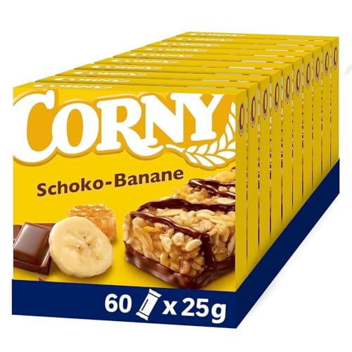 Müsliriegel Corny Classic Schoko-Banane, mit Schokolade und Banane, Multipack 60x25g von Corny