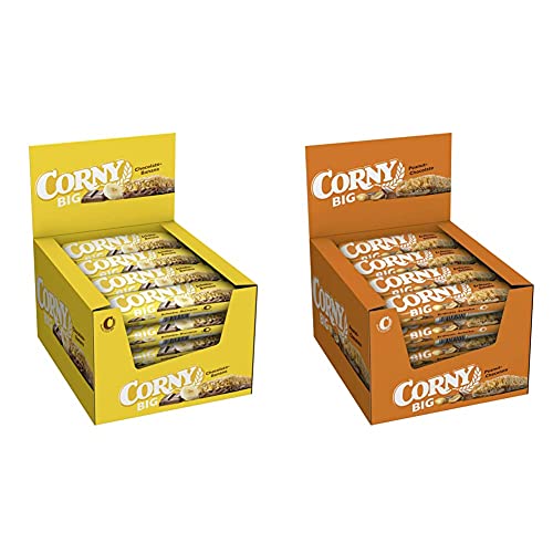 Corny Big Schoko-Banane, Müsliriegel, 24er Pack (24 x 50g) & Big Erdnuss-Schoko, Müsliriegel, 24er Pack (24 x 50g) von Corny