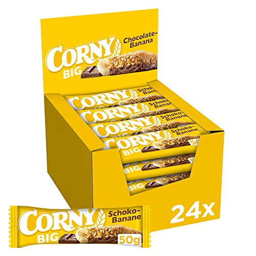 Müsliriegel Corny BIG Schoko-Banane, mit Schokolade und Banane, Großpackung 24x50g von Corny