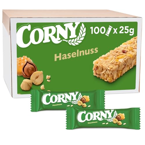 Müsliriegel Corny Classic Haselnuss mit leckeren Nüssen und Bienenhonig 100er-Karton Bulk z.B. für Tagung & Meeting 100 x 25 g von Corny