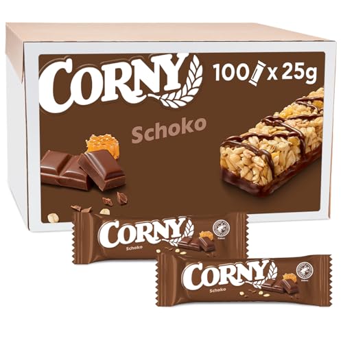 Müsliriegel Corny Classic Schoko mit leckerer Vollmilch Schokolade 100er-Karton Bulk z.B. für Tagung & Meeting 100 x 25 g von Corny