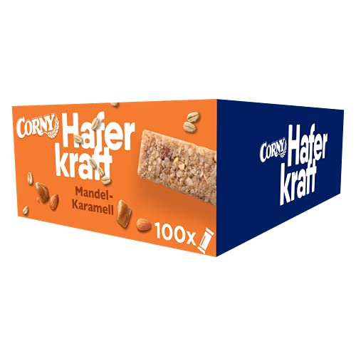 Corny Haferkraft Mandel-Karamell, Haferriegel 100er Pack (100 x 35g) von Corny
