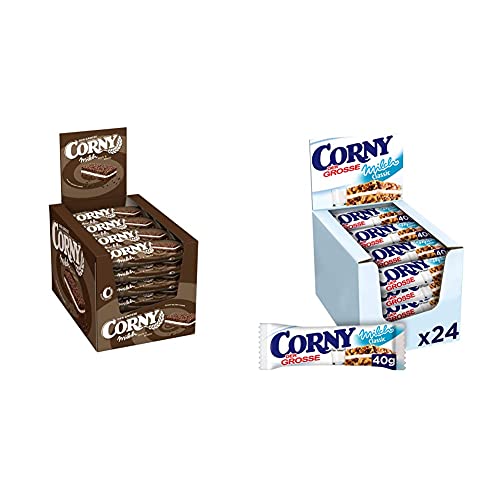 Corny Milch Dark & White DER GROSSE, Milchsandwich, 24er Pack (24 x 40g) & Milch Classic DER GROSSE, Milchsandwich, 24er Pack (24 x 40g) von Corny