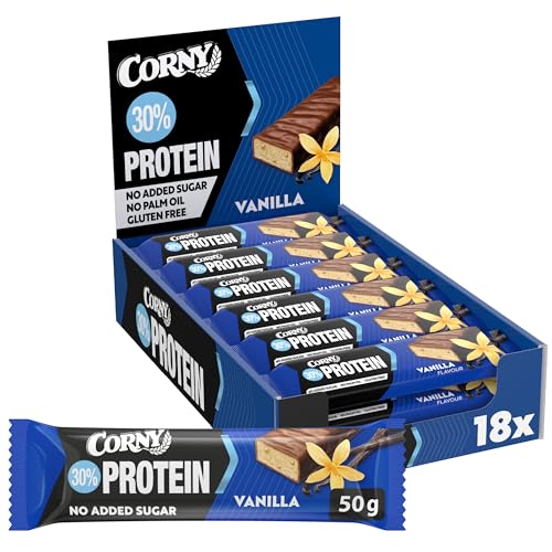 Corny Protein Power Vanille 30 Prozent Eiweiß Fitness & Sport Riegel 18 x 50 g Großpackung Corny Protein Power Vanille 30 Prozent Eiweiß Fitness & Sport Riegel 18 x 50 g Großpackung von Corny