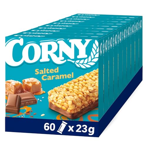 Müsliriegel Corny Classic Salted Caramel, mit leckerem salzigen Karamell, 60x23g von Corny