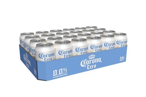 Corona Cero 0,0% Alkoholfreies Premium Lager Dosenbier, EINWEG, Internationales Alkoholfreies Lager Bier (24 X 0.33 l) von Corona