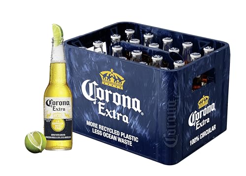 Corona Extra Premium Lager Flaschenbier, MEHRWEG im Kasten, Internationales Lager Bier, 20er Kiste (20 x 0.355 l) von Corona