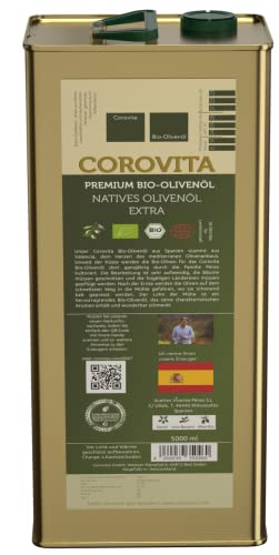 Corovita Bio-Olivenöl aus Spanien | Bio | natives Olivenöl extra | 5 Liter Kanister | kaltgepresst | Herkunft: Spanien| Erzeuger: Fam. Perez Corovita Bio-Olivenöl aus Spanien | Bio | natives Olivenöl extra | 5 Liter Kanister | kaltgepresst | Herkunft: Spanien| Erzeuger: Fam. Perez von Corovita