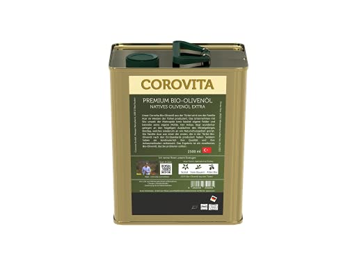 Corovita Bio-Olivenöl aus der Türkei | 2,5 Liter Kanister | natives Olivenöl extra | Premium Qualität | kaltgepresst von Corovita