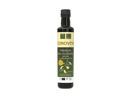 Corovita Bio-Olivenöl | natives Olivenöl extra | Bio | aus der Türkei & Griechenland | Hersteller Fam. Acar, Region Izmir & Fam. Kotrotsis, Region Kalamata | 500 ml | kaltgepresst | Premium Qualität von Corovita