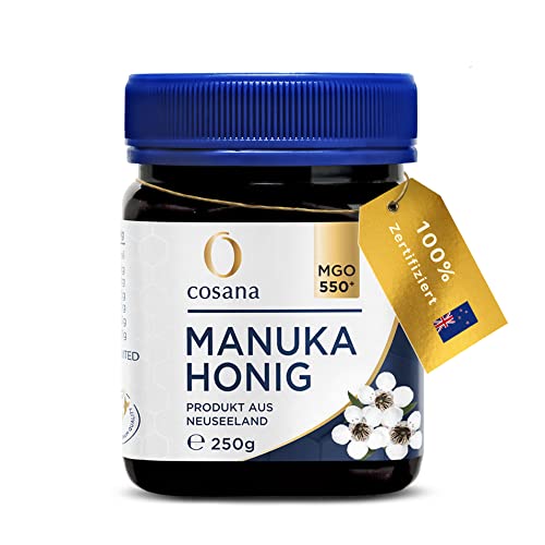 Cosana Manuka Honig 550 MGO + 250g – 100% Pur - Abgefüllt, versiegelt und zertifiziert in Neuseeland von Cosana