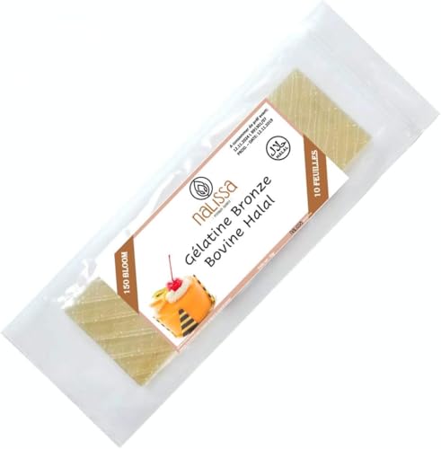 10 Blatt Halal-Lebensmittel Rindergelatine 150 Bloom geschmacksneutral ideal für die Küche zum Backen oder für die Herstellung von selbstgemachten Halal-Bonbons 10 Blatt Halal-Lebensmittel Rindergelatine 150 Bloom geschmacksneutral ideal für die Küche zum Backen oder für die Herstellung von selbstgemachten Halal-Bonbons von Cosm'Ethics