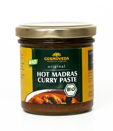 Cosmoveda Bio Hot Madras Curry Paste, 175 g von Cosmoveda