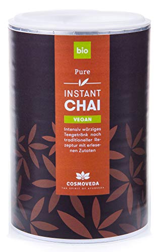 COSMOVEDA Vegan Chai Pure 180g (bio, vegan) Instant Chai-Tee mit Reismilchpulver von Cosmoveda