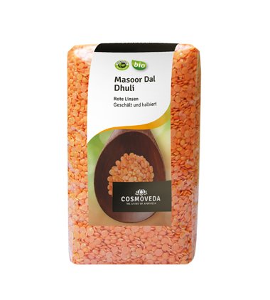 Cosmoveda - Bio Masoor Dal (rote Linsen, geschält und halbiert), 1er Pack (1 x 500g) - BIO von Cosmoveda