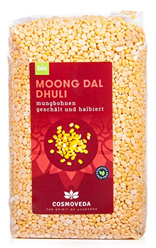 Cosmoveda Bio Moong Dal, Mungbohnen geschält , 500 g von Cosmoveda