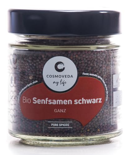 Cosmoveda Senfsamen, schwarz, ganz (130 g) - Bio von Cosmoveda