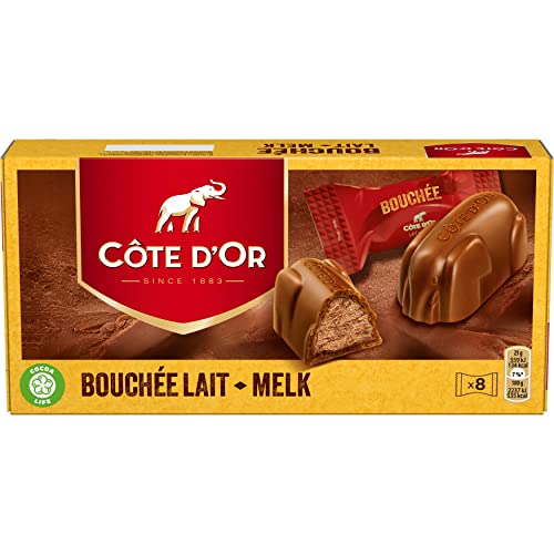 Côte d'Or Bouchée Lait-Melk, zartschmelzende Schokolade in belgischer Qualität, Vollmilch-Pralinen mit Haselnuss-Mandelcreme-Füllung ideal zum Teilen, 12 x 200 g von Cote D'Or