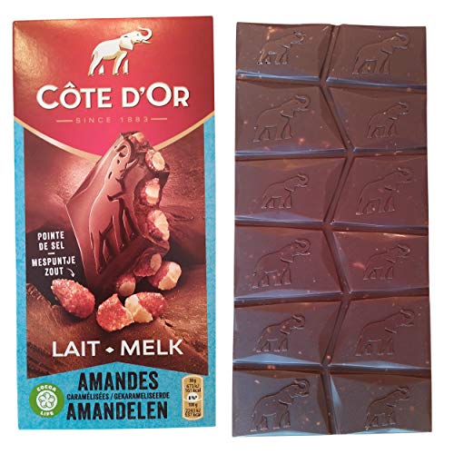 Cote d’Or Chocolate Milk with Caramelized Almonds | Côte d'Or Chocolate Milk | Belgian Milk Chocolate | Belgian Chocolate Bar | Total Weight 6.34 ounce von Cote D'Or