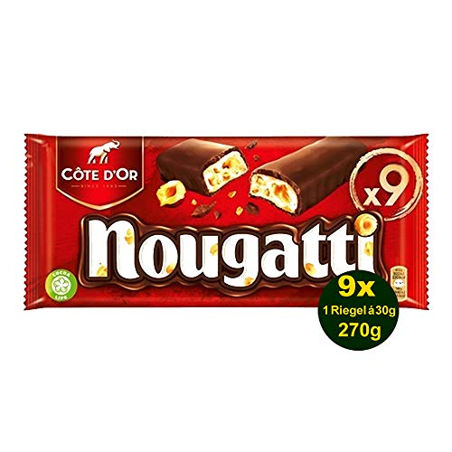 Cote d'Or Nougatti 9x 30g (270g) - Nuss-Nougatriegel der Spitzen-Qualität von Côte d'Or