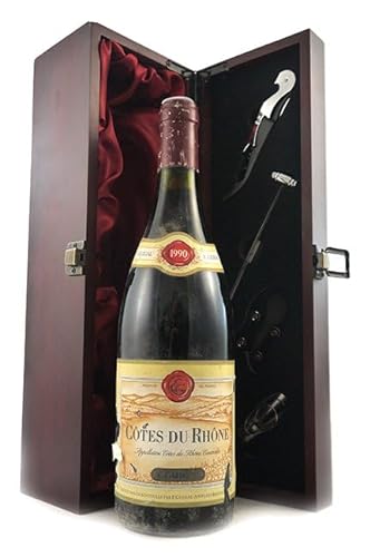 Cotes du Rhone 1990 E Guigal (Red wine) in einer Geschenkbox, da zu 4 Weinaccessoires, 1 x 750ml von Cotes du Rhone