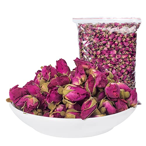Cozylkx Getrocknete Blumen Rosenknospen Natürliche Blumen Bio Kräutertee Essbarer Knospen Tee,100g von Cozylkx