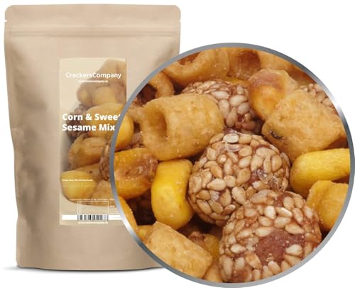 CrackersCompany Mais-Sesam-Mix mit Erdnüssen & Honig 450g – süß, nussig, knusprig CrackersCompany Mais-Sesam-Mix mit Erdnüssen & Honig 450g – süß, nussig, knusprig von CrackersCompany