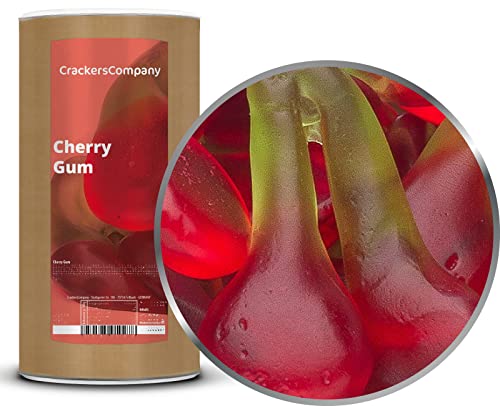 1 x 1100g Gummibären mit Kirschfruchtsaft Fruchtsaftgummi in Kirschenform glutenfrei laktosefrei von Crackerscompany