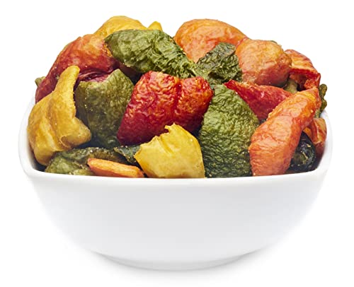 1 x 1kg Paprika-Gemüsechips knusprig geröstete Paprikastücke in rot, gelb und grün vegetarisch vegan glutenfrei laktosefrei von Crackerscompany