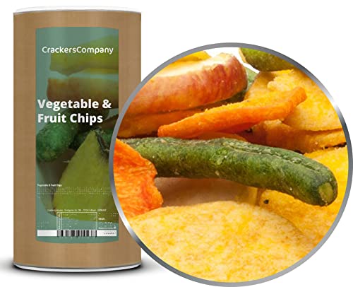 1 x 200g Gemüse und Früchte Chips Mischung mit Apfel Karotte Pfirsich Süßkartoffel Bohne fettarm ohne salzzusatz vegetarisch vegan glutenfrei laktosefrei von Crackerscompany