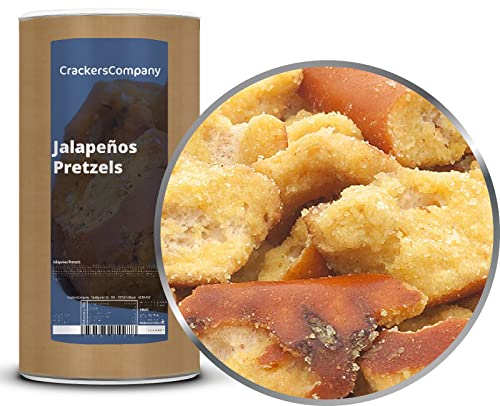 1 x 450g Pretzel Brezel-Snack mit Jalapeno scharf vegetarisch von Crackerscompany