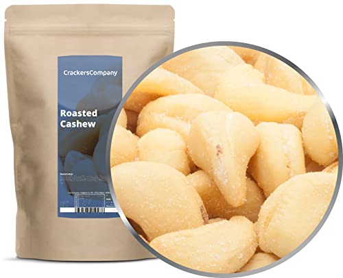 1 x 550g Cashewkerne geröstet mit Meersalz ohne Zusätze mit 18 % Protein vegetarisch vegan laktosefrei glutenfrei von Crackerscompany