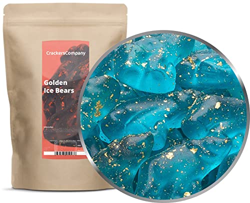 1 x 700g Gummibär mit 24 Karat Gold verendelt Eisbonbon-Geschmack Gummibonbon Gummibärchen Eisbär Frischer Atem garantiert glutenfrei laktosefrei von Crackerscompany