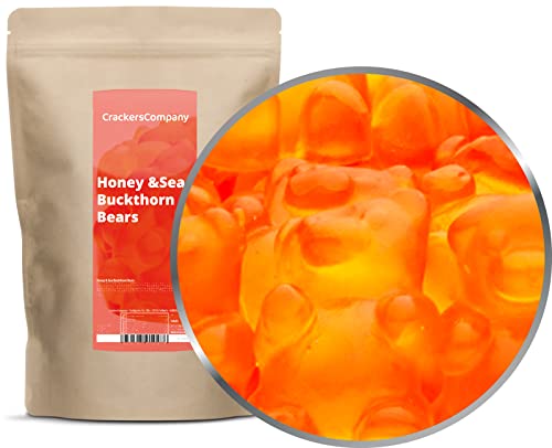 1 x 700g Gummibären Sanddornhonig Gummibonbon Gummibärchen aus Sanddorn Fruchtsaft und Acerola Kirsche mit viel Vitamin C glutenfrei laktosefrei von Crackerscompany