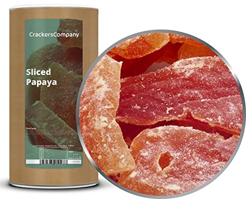 2 x 600g Getrocknete Papaya in Scheiben vegetarisch vegan glutenfrei laktosefrei Premium von Crackerscompany