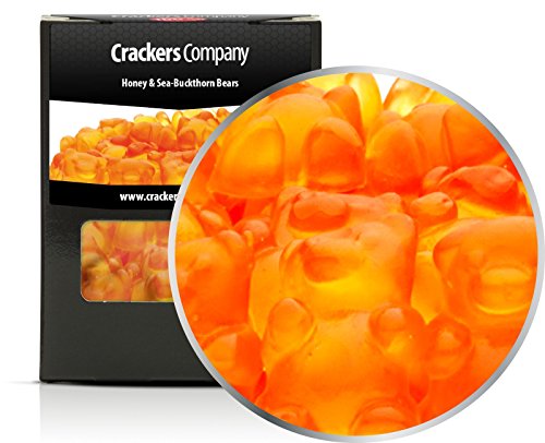 5 x 100g Gummibären Sanddornhonig Gummibonbon Gummibärchen aus Sanddorn Fruchtsaft und Acerola Kirsche mit viel Vitamin C glutenfrei laktosefrei von Crackerscompany