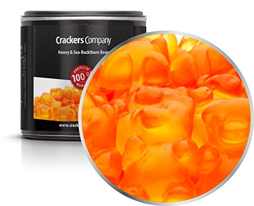 5 x 100g Gummibären Sanddornhonig Gummibonbon Gummibärchen aus Sanddorn Fruchtsaft und Acerola Kirsche mit viel Vitamin C glutenfrei laktosefrei von Crackerscompany